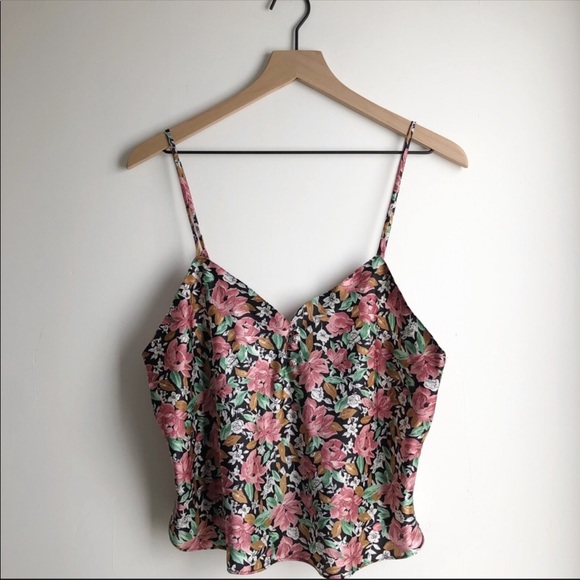 Vintage Tops - Vintage Floral Cropped Camisole Lingerie